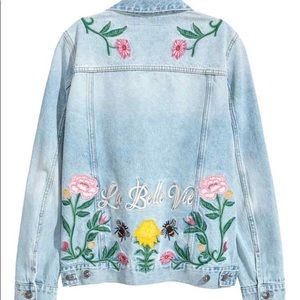 H&M embroidered denim jacket